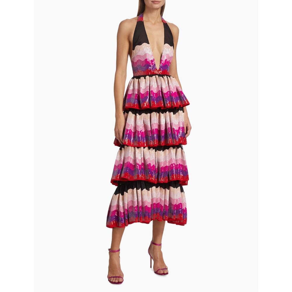 Halpern Tiered Sequin Midi-Dress SIZE 40 (US 6)
$3390